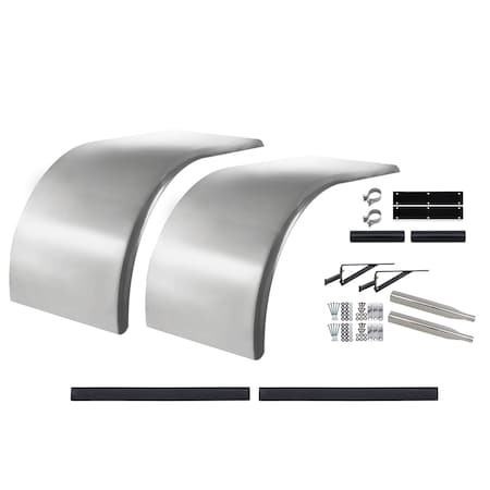 Betts Spring Kit - Fenders, Half Tandem, Smooth, Stainless Steel, 66in, With Triangle Brackets, Post Mounts TIKT392700